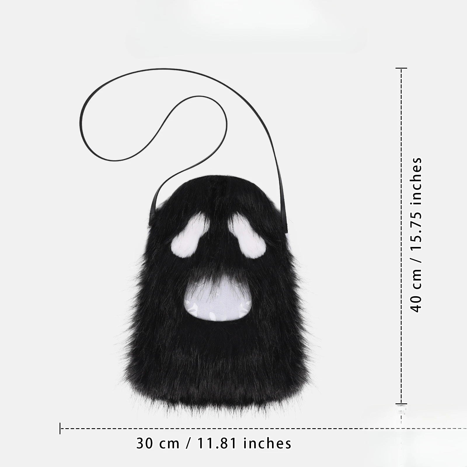 Halloween Costume Accessories, Crossbody Bag, Plush Bag, Screaming Fear Mask Pattern, Suitable for Sealing and Easy Storage