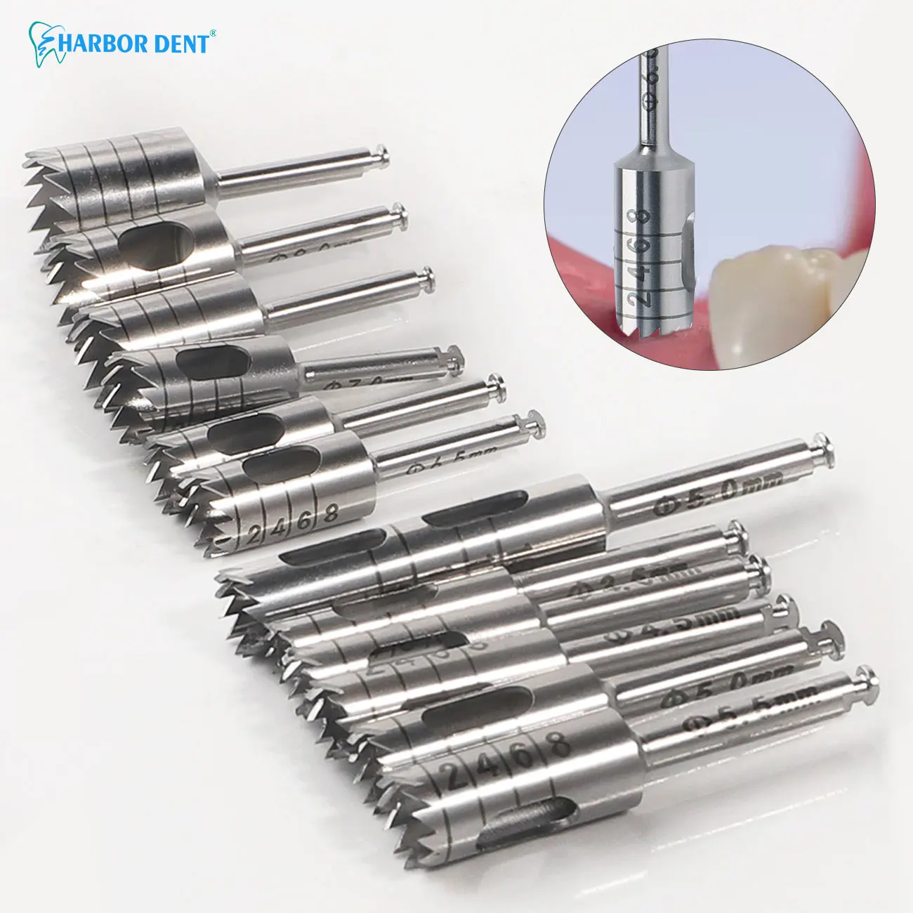 1Pc Dental Implant Bone Drill Bur Stainless Steel Surgical Bone Extraction Splitting Ring Bur for Low Speed Handpiece Bur 2.35mm