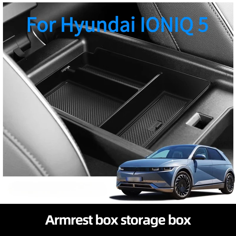 

For Hyundai IONIQ 5 Car Central Armrest Storage Box Organizer Interior Accessories Tidying Center Console Tray