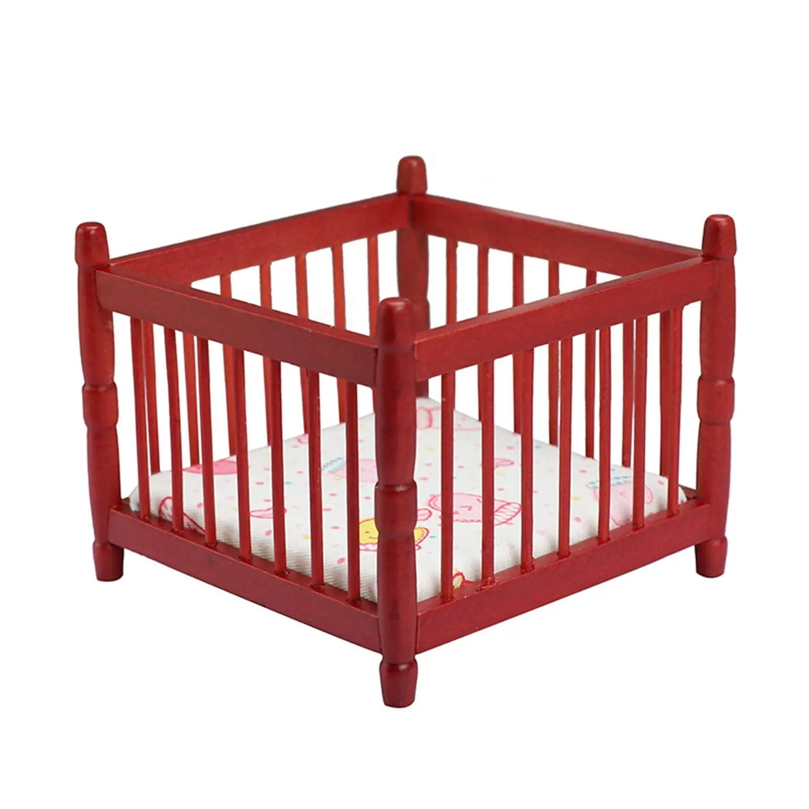 

1:12TH Dollhouse Baby Bed Mini Attractive Props Furniture Model Doll House