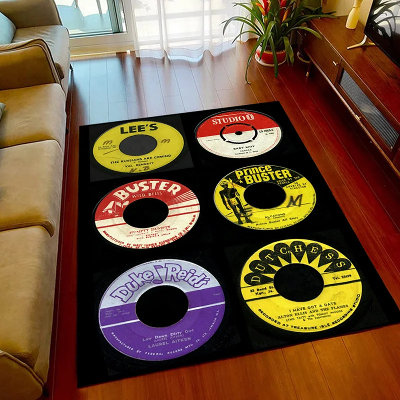 

3D Classical Music Vintage Vinyl Record Area Rug,Carpet Rug for Living Room Bedroom Sofa Decoration,Kid Play Non-slip Floor Mat