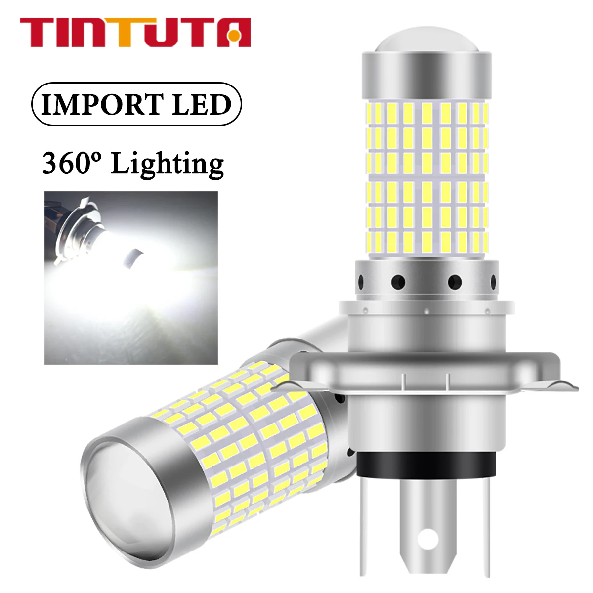 

1PCS 144SMD H4 P15D BA20D LED Bulbs Motorcycle Headlight Day Running Lamp White 12-80V LED Fog Light Spotlight Play and Plug