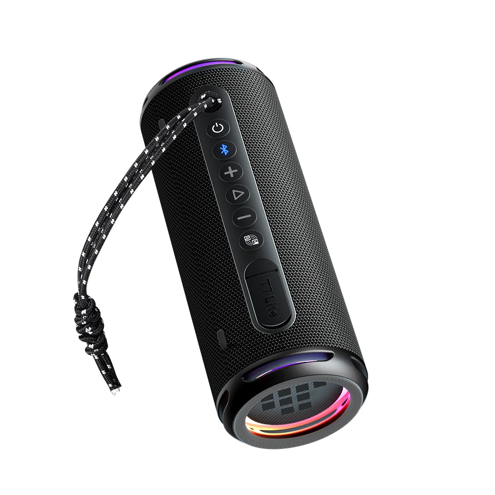Altavoz Tronsmart T7 Lite Altavoz Bluetooth portátil con graves mejorados, tiempo de reproducción 24 horas, control por aplicación, para acampar