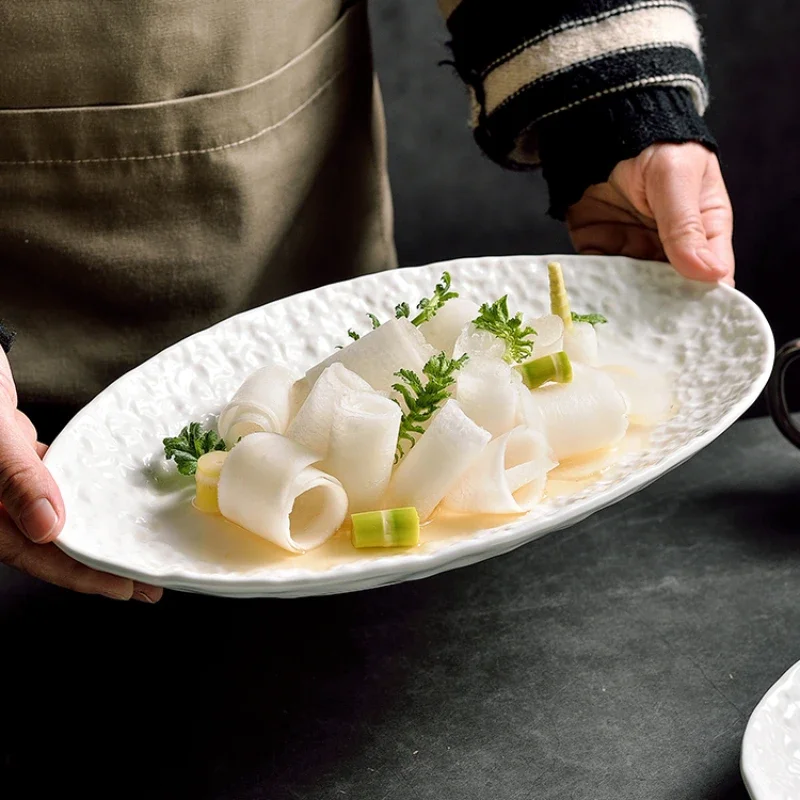 Creative White Imitation Ceramic Spaghetti Plate Irregular Household Western Tableware Kitchen Decorative Plate