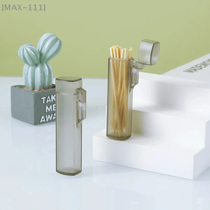 1 Pcs Mini Toothpick Case, Transparent Plastic Holder With Lid For Portable Hygiene Storage {MXA-111}