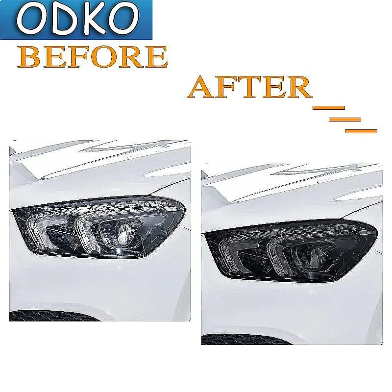 Car Headlight Protection Tint Film Smoke Black Transparent TPU Sticker For Mercedes Benz GLE Class W166 C292 W167 AMG 63 view 5