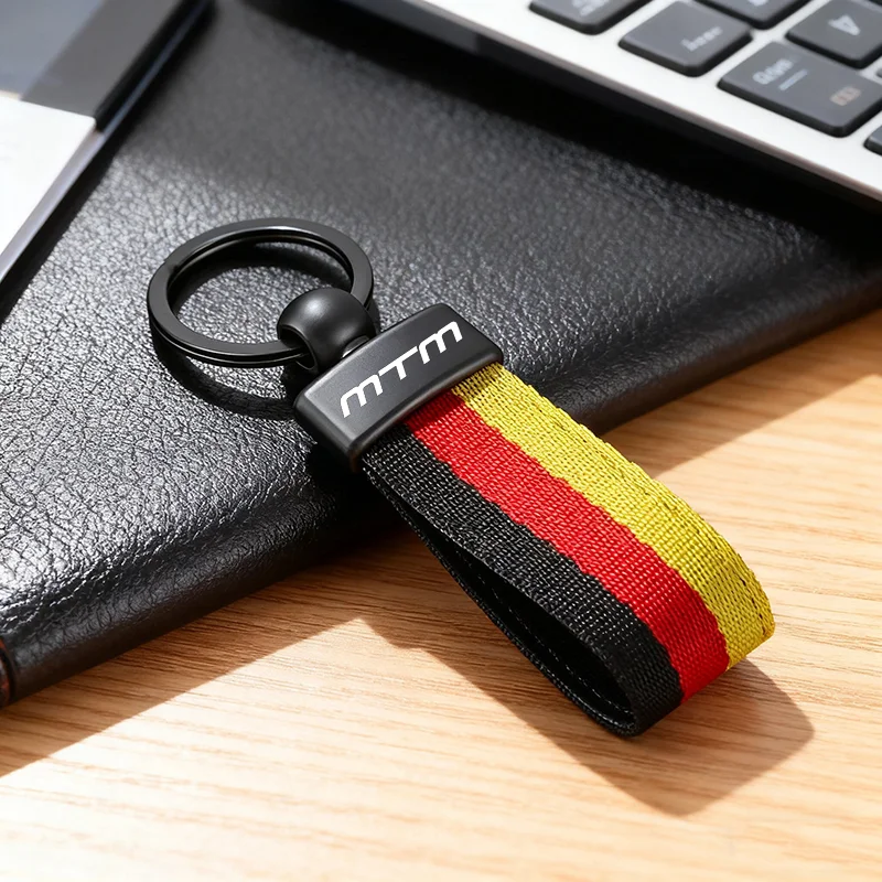 النايلون حزام كيرينغ قلادة سلسلة مفاتيح السيارة حامل لفولكس واجن MTM شعار بولو أماروك ماجوتان باسات المفاتيح الملحقات #6