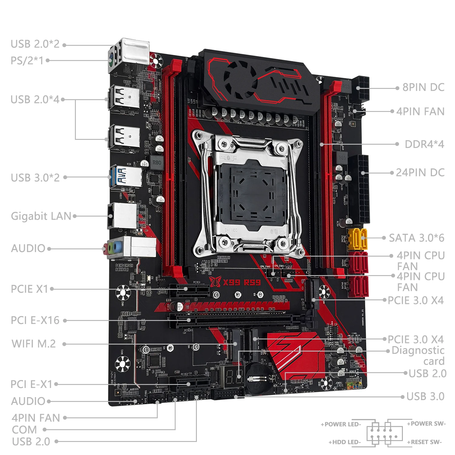 MACHINIST X99 RS9 Motherboard LGA2011-3 Optional Kit Xeon E5 2682 V4 CPU + DDR4 16gb 2133Mhz Memory Four-channel RAM M.2 NVMe