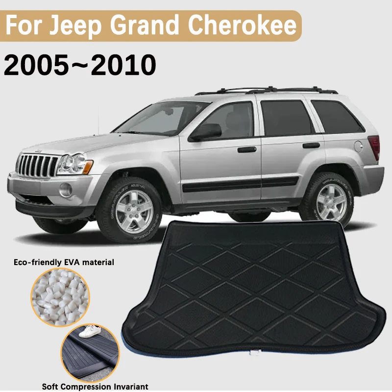 

Car Rear Trunk Mat for Jeep Grand Cherokee 2005~2010 Accessories MK3 WK Boot Cargo Waterproof Carpet 3D EVA Material Storage Pad