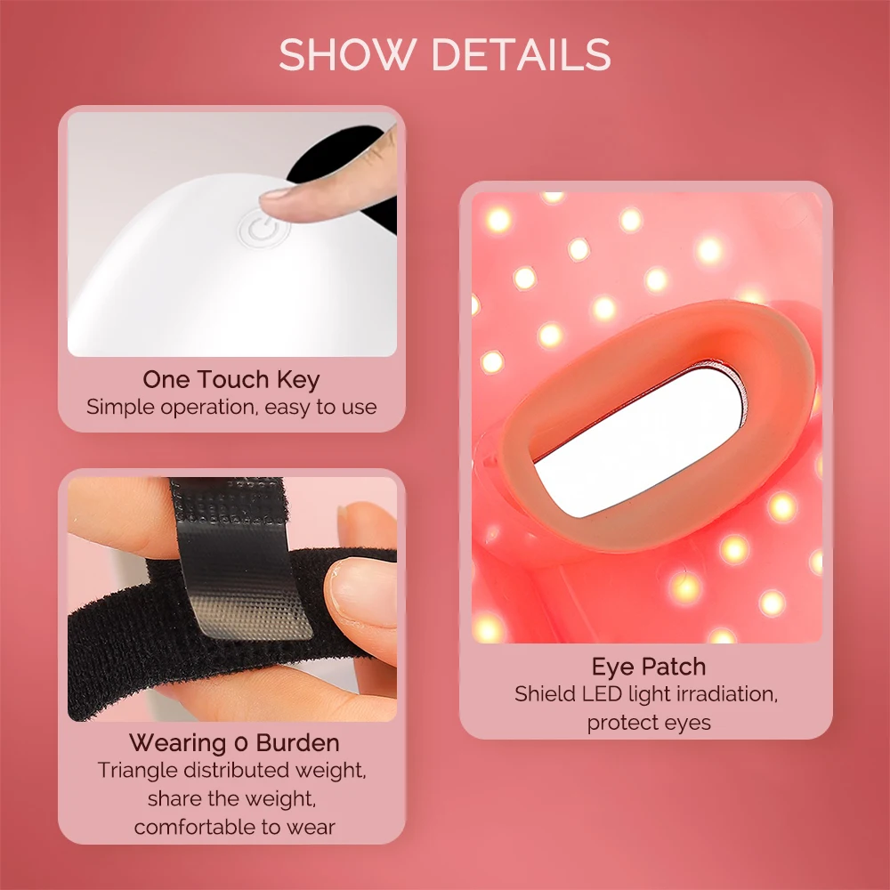 7-Farben-LED-Gesichtsmaske für Gesicht und Hals, Photon, Hautverjüngung, Aufhellung, Straffung, wiederaufladbarer Hals, Gesichtspflege, Schönheitsbehandlung – Detail 9