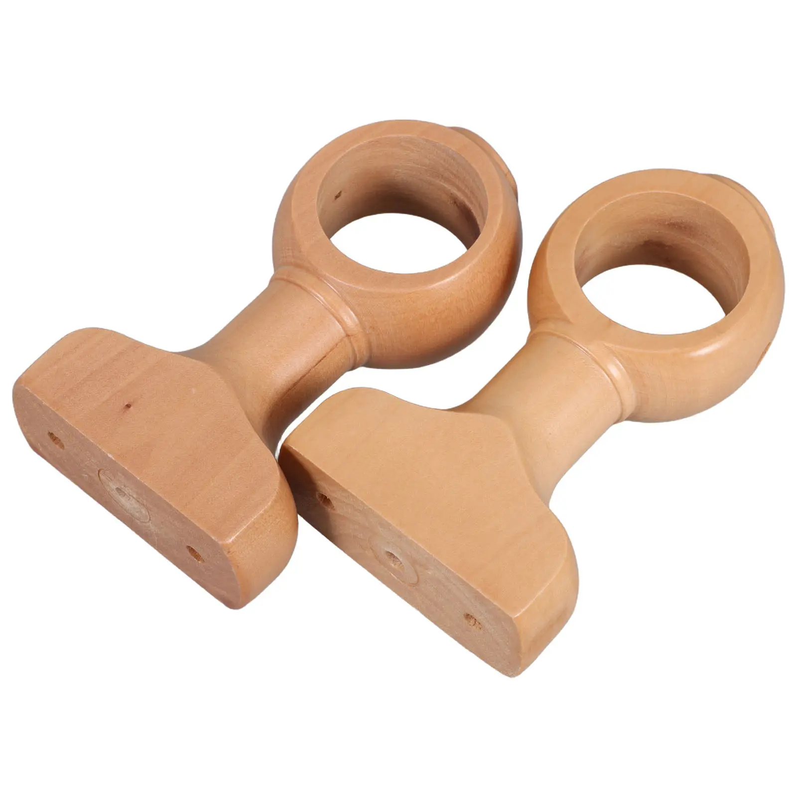 2Pcs Wooden Curtain Rod Holders Wall Mount Bracket with Space Efficient Design for Heavy Duty Drapery Bedroom Living Room