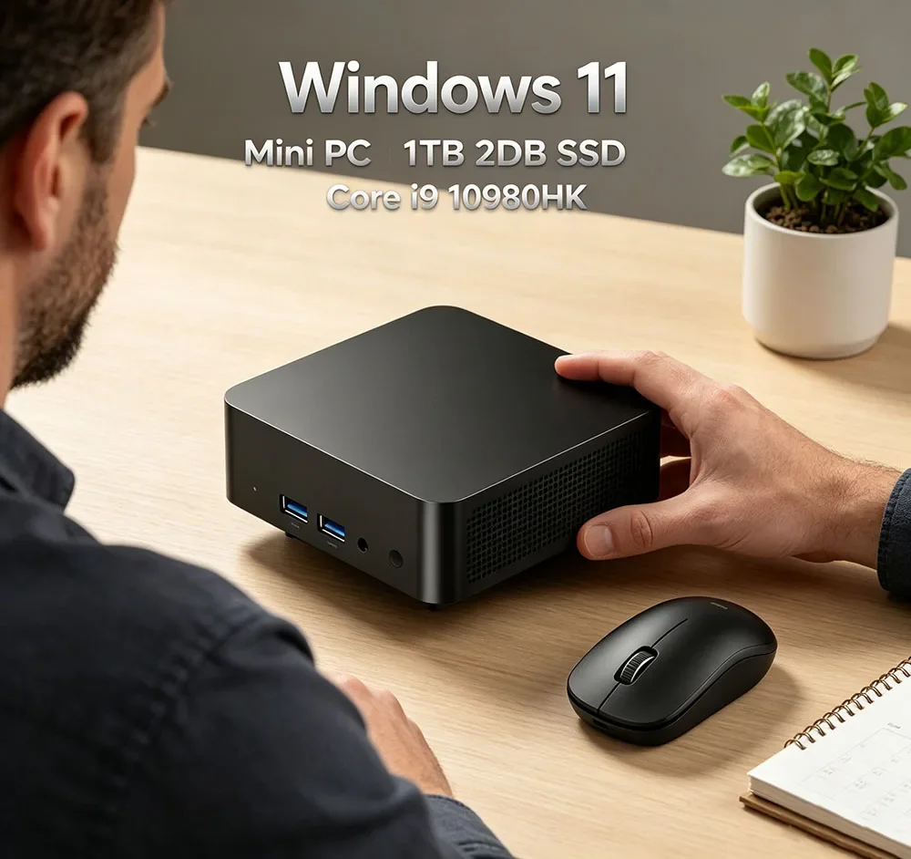 Supreme Windows 11 Pro Mini PC Core i9 10980HK 32GB RAM 1TB 2TB SSD 4K HD WiFi6 BT5.2 Home Gaming Desktop With 3 Years Warranty