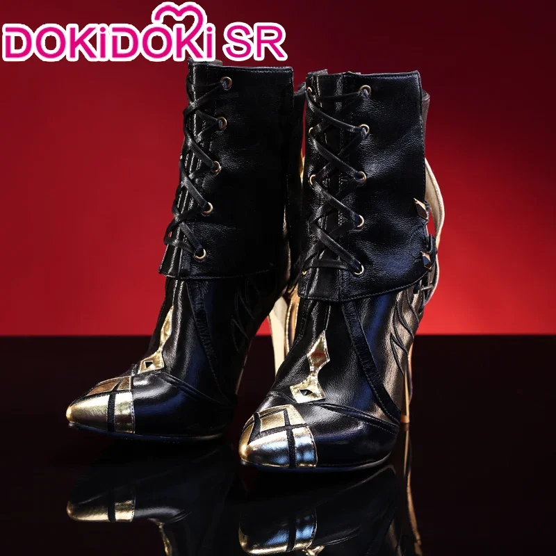 In Voorraad Harlekijnschoenen Cosplay Game Genshin Impact Cosplay Dokidoki Fontaine Fatui Voorbode Harbinger Harlequin Cosplay Schoenen