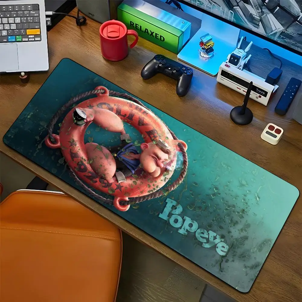 Popeye Spinach Mouse Pad Cartoon Lockedge Large Gaming Pad Computer Gamer Keyboard Mat Desk Mousepad PC Desk Pad