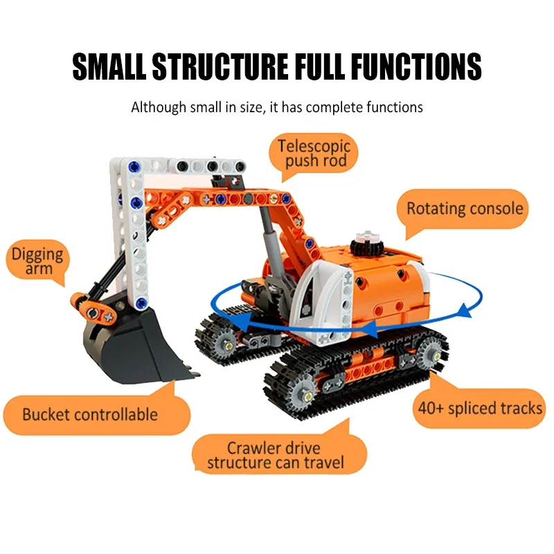 Mini urządzenie inżynieryjne klocki do budowy Model koparki 3D zabawka do montażu ciężarówki zabawka parowa zestaw montażowy edukacyjna prezent dla dzieci