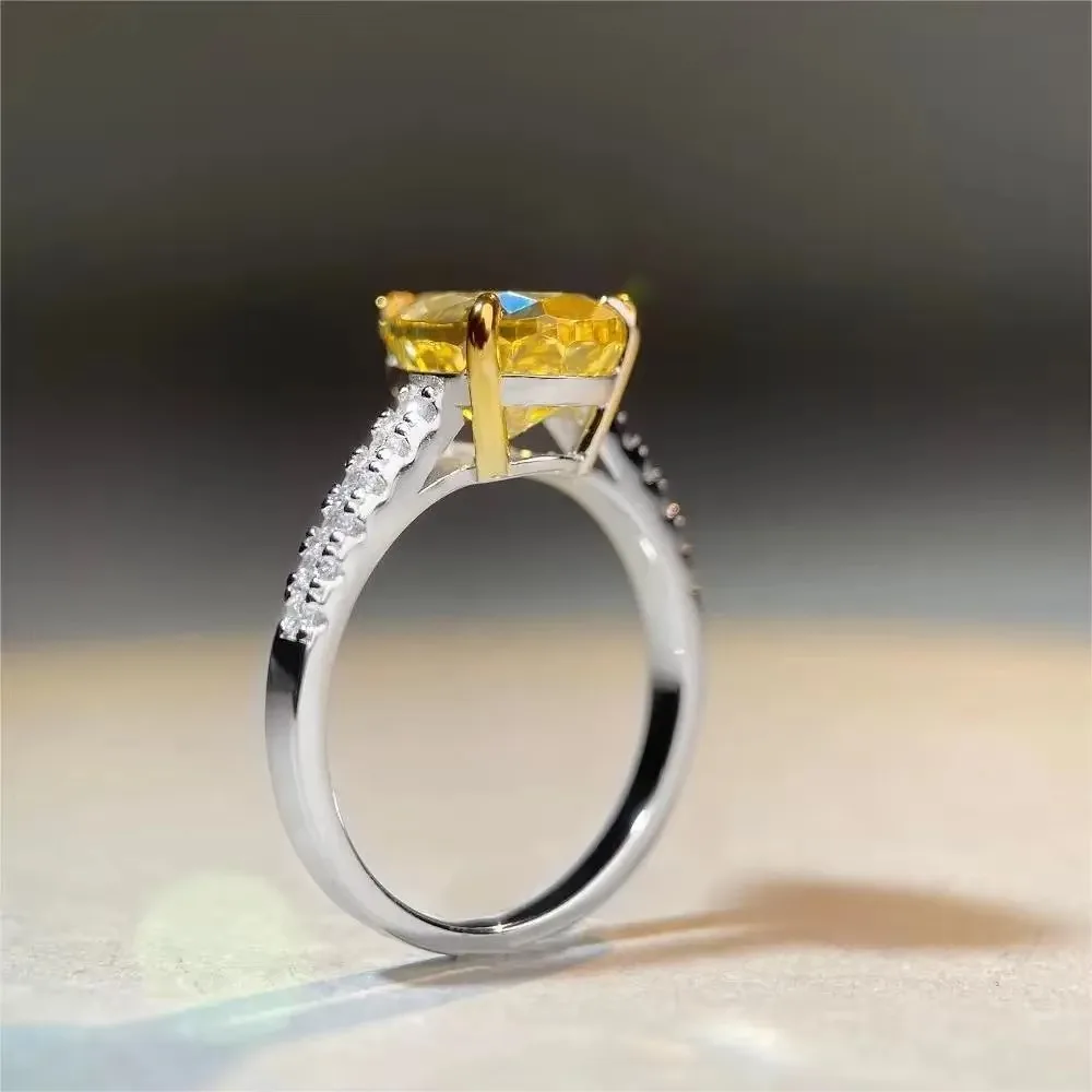 

Zylax Jewelry Luxury Solid Platinum PT950 Women's Drop Ring Full Diamond Raydean Cut 7 karat Diamond Ring