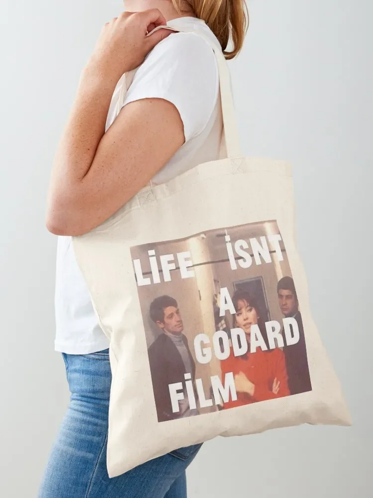 

Life Isn't A Godard Film Quote Tote Bag Big bag women bags woman 2025 Canvas bag Women's shopper