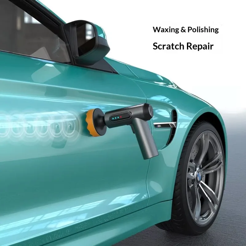 Car Polishing Waxing Machine Mini Polisher Portable Wireless Electric Vehicles Home Use Digital Display 120W