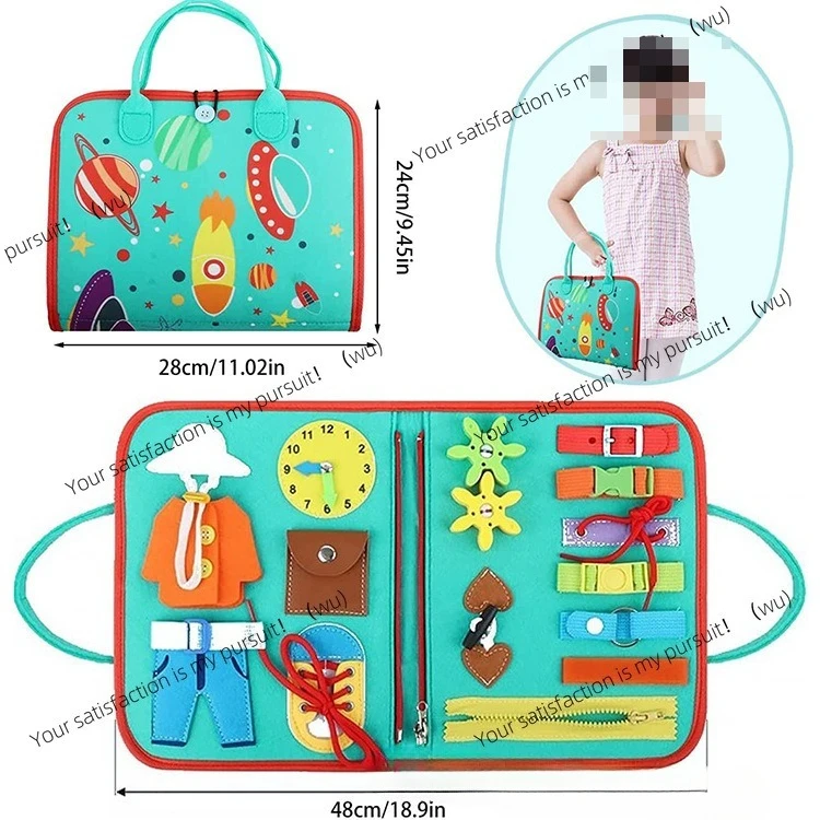 Felt busy board, early education board, learning board, learning to dress education board handbag
