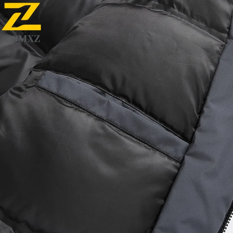 COMXZ Men Middle Aged National Standard 90% White Duck Down High Quality Down Jacket Stand Collar Minimalist Casual Business Top