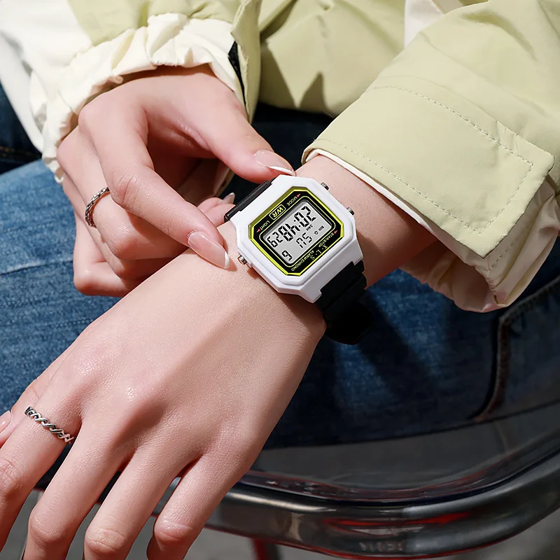 Women's Square Electronic Watch Multi functional LED Electronic Watch Outdoor Sports Student Watch