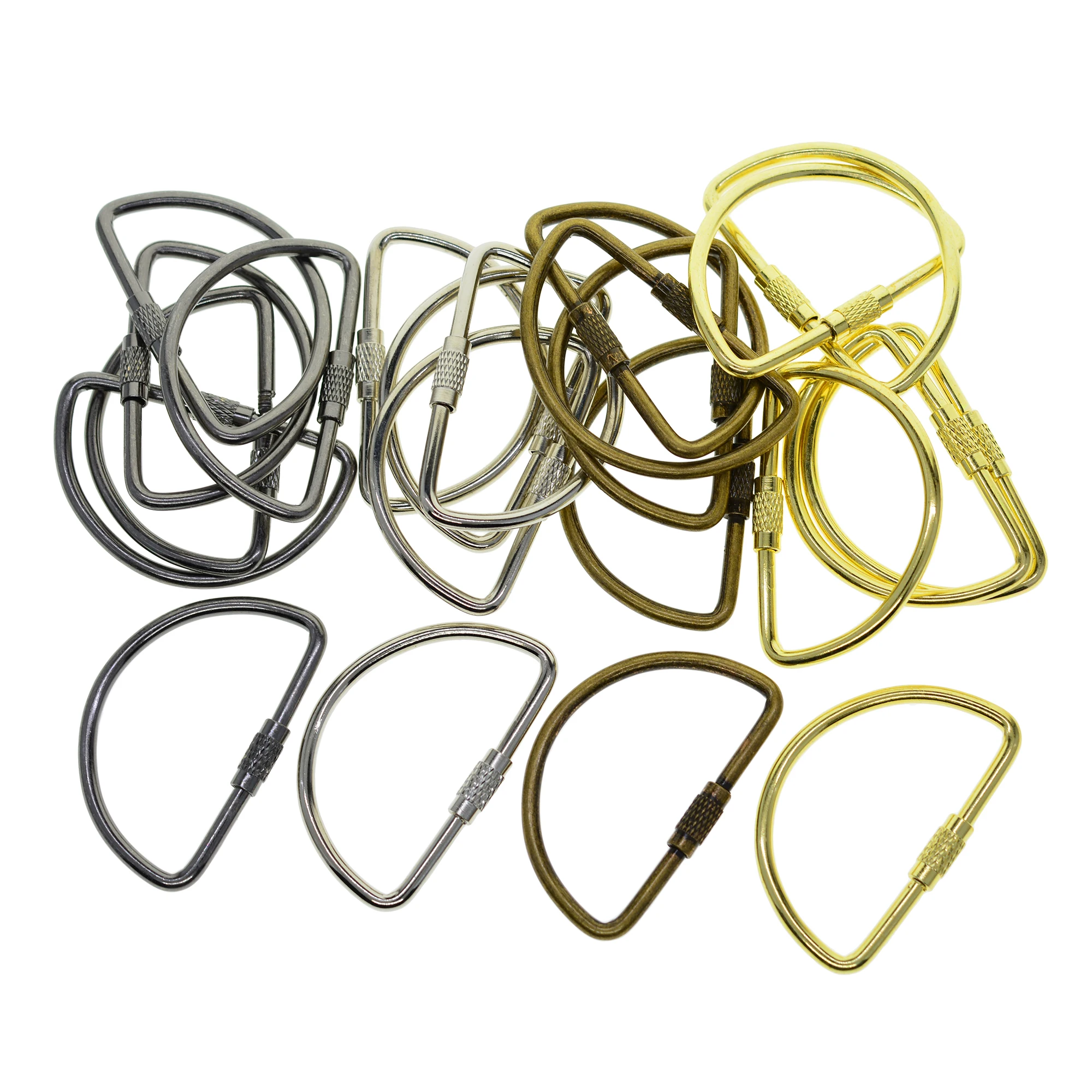 6 Pcs Sterke Staal Messing Schroef Lock Sleutelhanger Eenvoudige 2 Inch D Ellipse Sleutelhanger Riemclip Sleutel Houders Fob scrapbooking Binderedc
