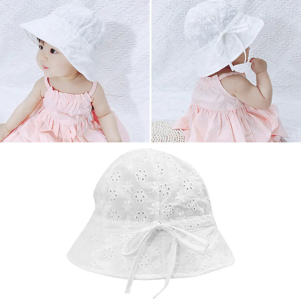 Protection Children's Lace Summer Hat Breathable Thin Foldable Baby Headwraps Photo Shoot Cap Under 2 Years