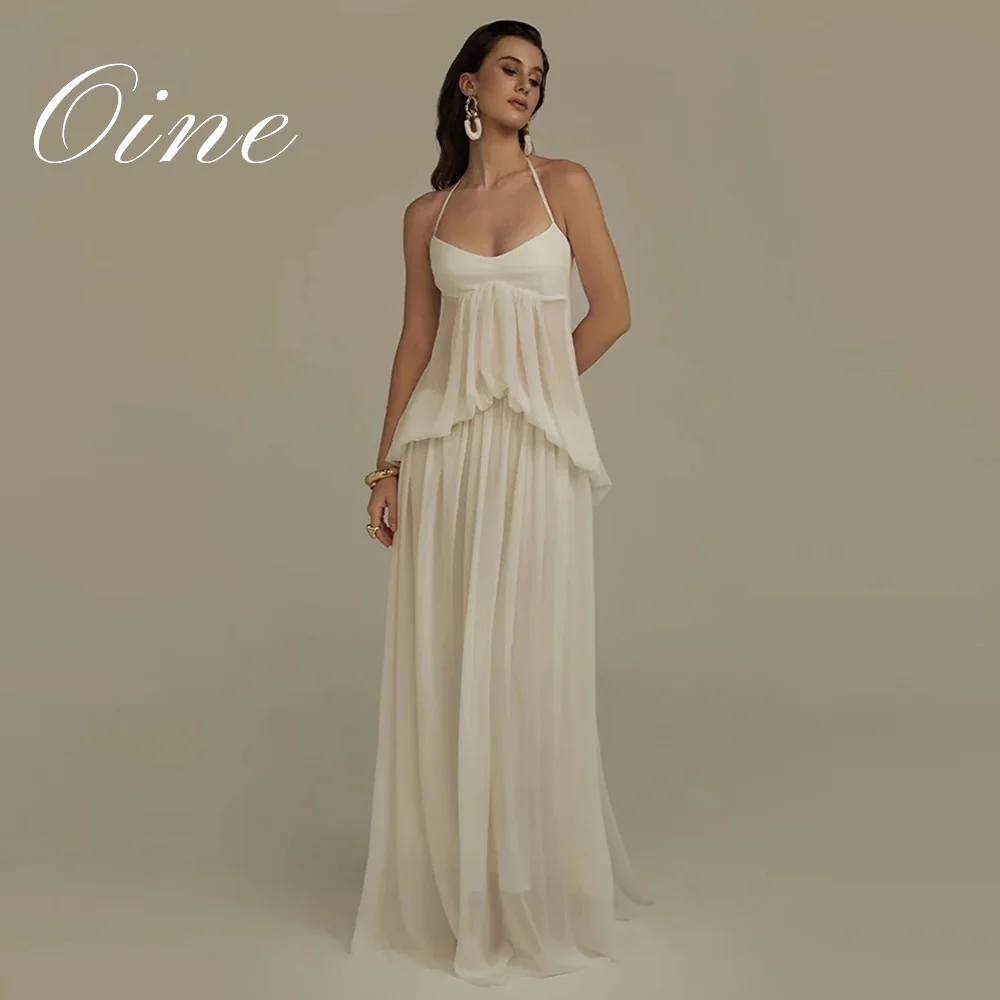Oine lvory Chiffon Wedding Dress Strapless A-line Bridal Gowns Women's Maxi Classic Scarf Bridal Gowns Customized vestidos de