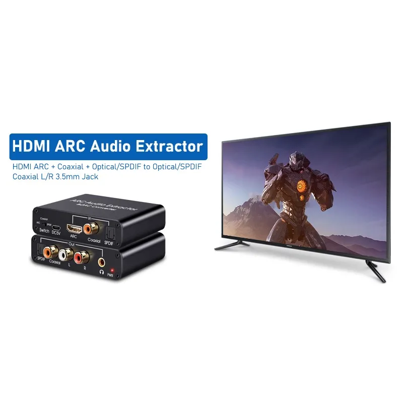 192KHz ARC Audio Extractor DAC Digital‑to‑Analog Converter For TV Soundbar Home Theater Accessory