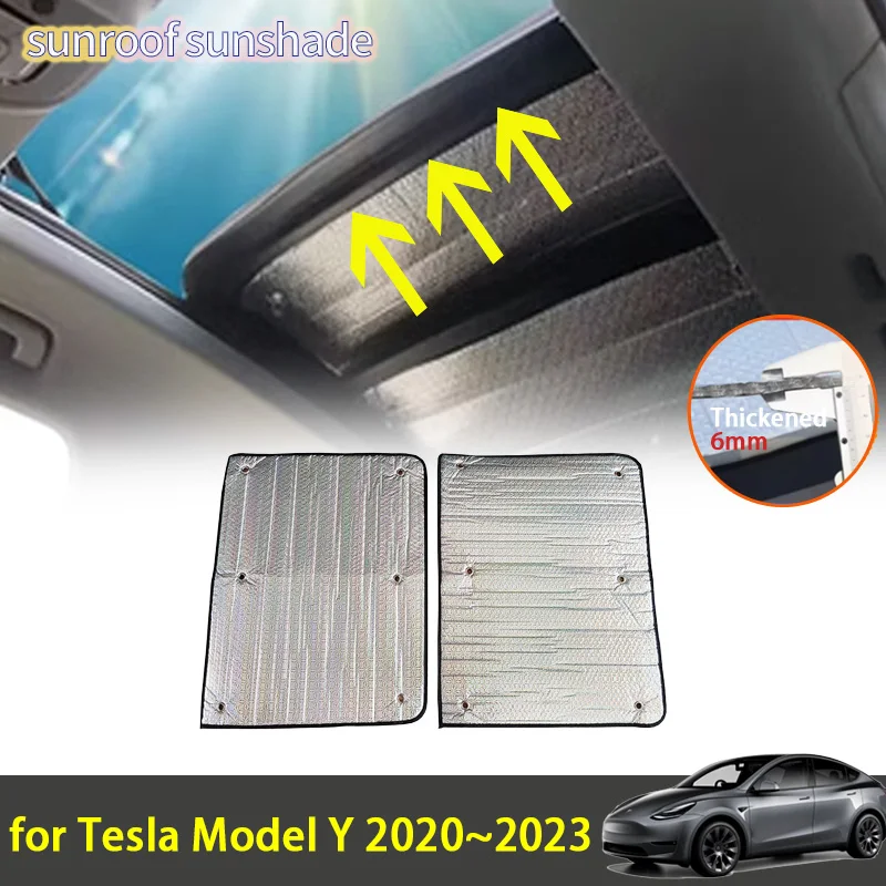 

Sunroof Sunshade for Tesla Model Y 2020 2021 2022 2023 Accessories Car Roof Sunscreen Heat Insulation Windshield Aluminum Foil