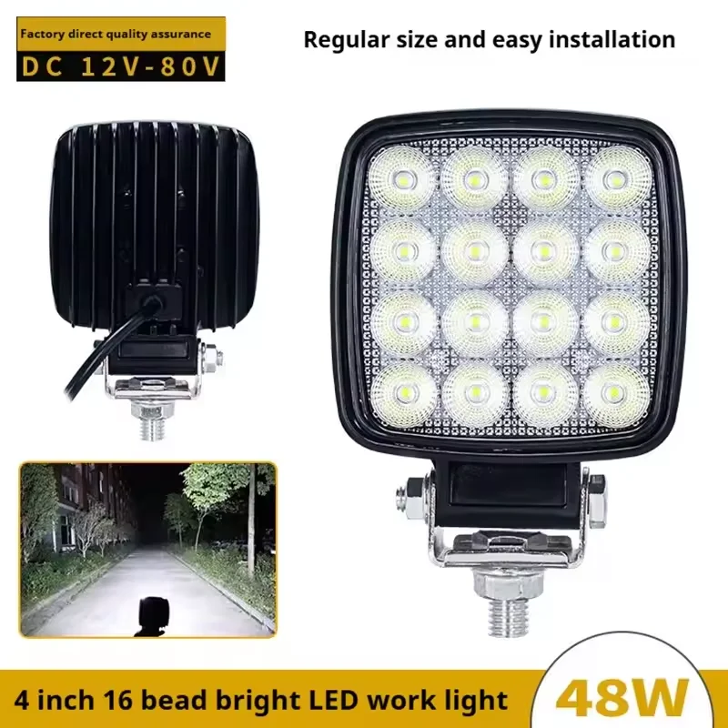 

4 Inch LED Flood Light for Excavator Forklift Tractor Heavy Duty Offroad 12V 24V 6240LM High Brightness for Agricultural Vehicle