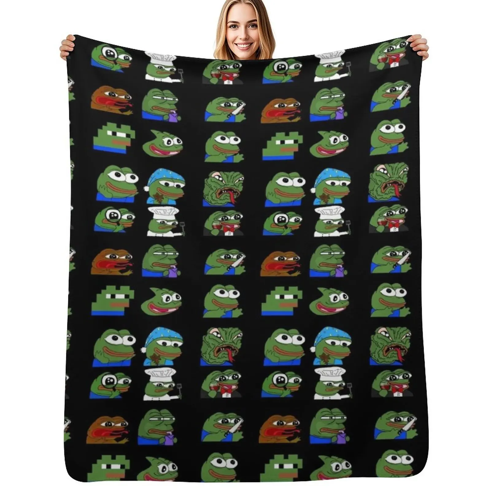 

pepe peepo variety set (12 pepes edition) Throw Blanket Soft Plaid Heavy Winter beds Plaid Blankets