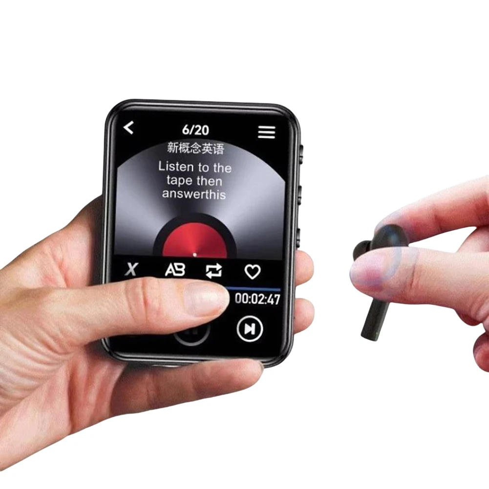Pemutar MP3 MP4 Pemutar Musik Lossless Layar Sentuh Penuh Pemutar Audio Kompatibel dengan Bluetooth dengan Speaker FM/E-book/Perekam