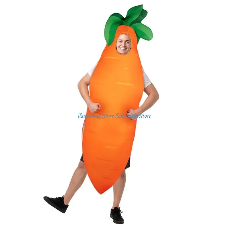 573B Unisex Funny Costume Carrot Costume Vegetable Outfits Halloween Costume