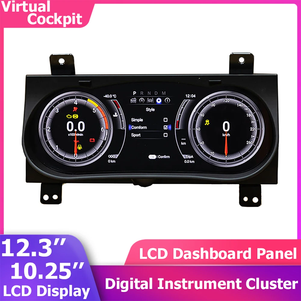 

12.3''Digital Instrument Gauge Cluster Speedometer For Toyota Hilux Fortuner 2016-2024 Dashboard Panel Virtual Cockpit Odometer