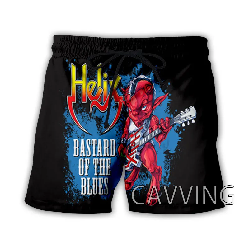 CAVVING 3D Printed  Helix Rock Band  Beach Shorts Streetwear Quick Dry Shorts Sweat Shorts for Women/men