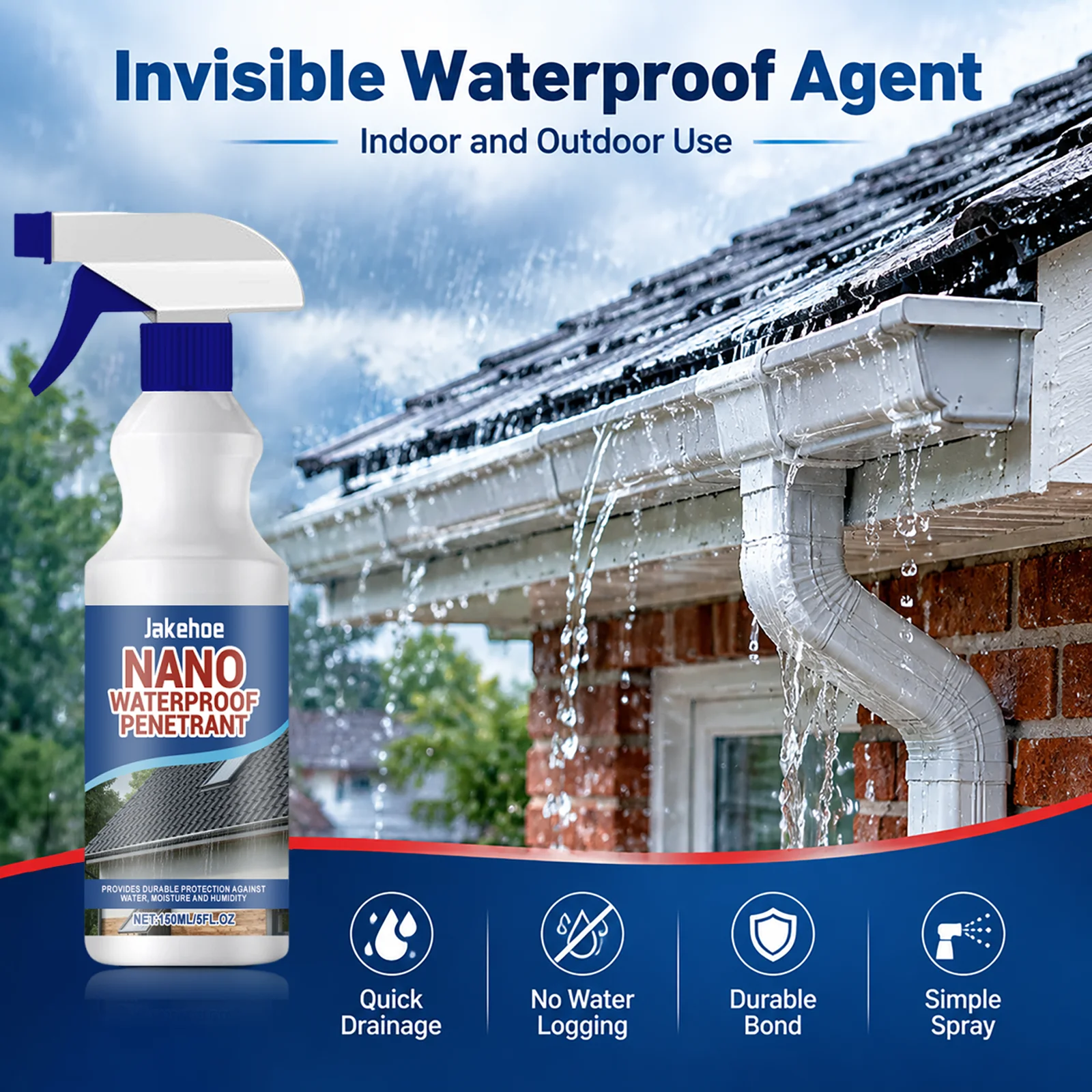 Invisible Waterproof Sealant Spray Quick Dry Insulating Sealant Anti-Leak Strong Glue Bathroom Roof Repair Coating Crack Filler