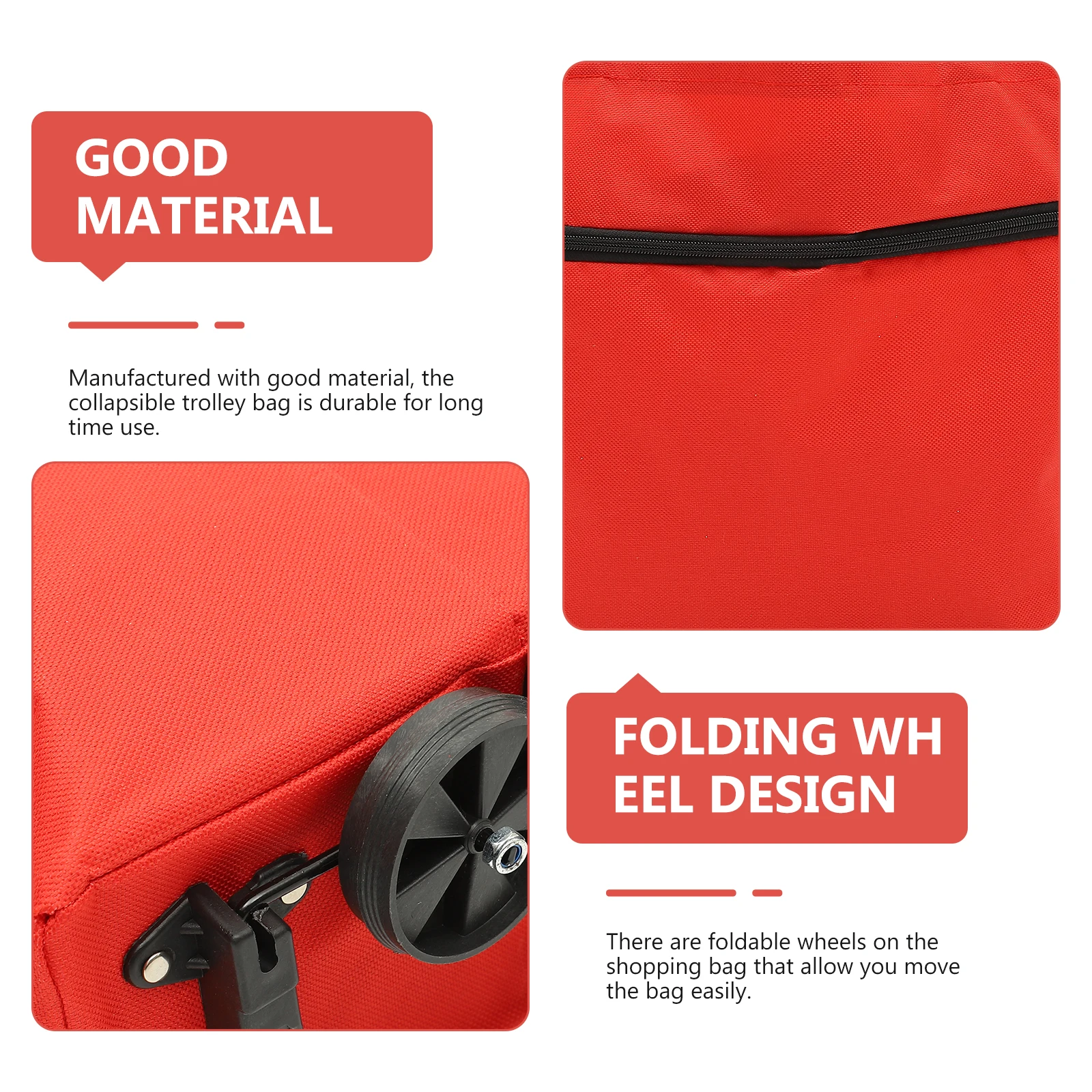 

Folding Storage Bag Shopping Bags Cart with Wheels Collapsible Travel Laundry Tote