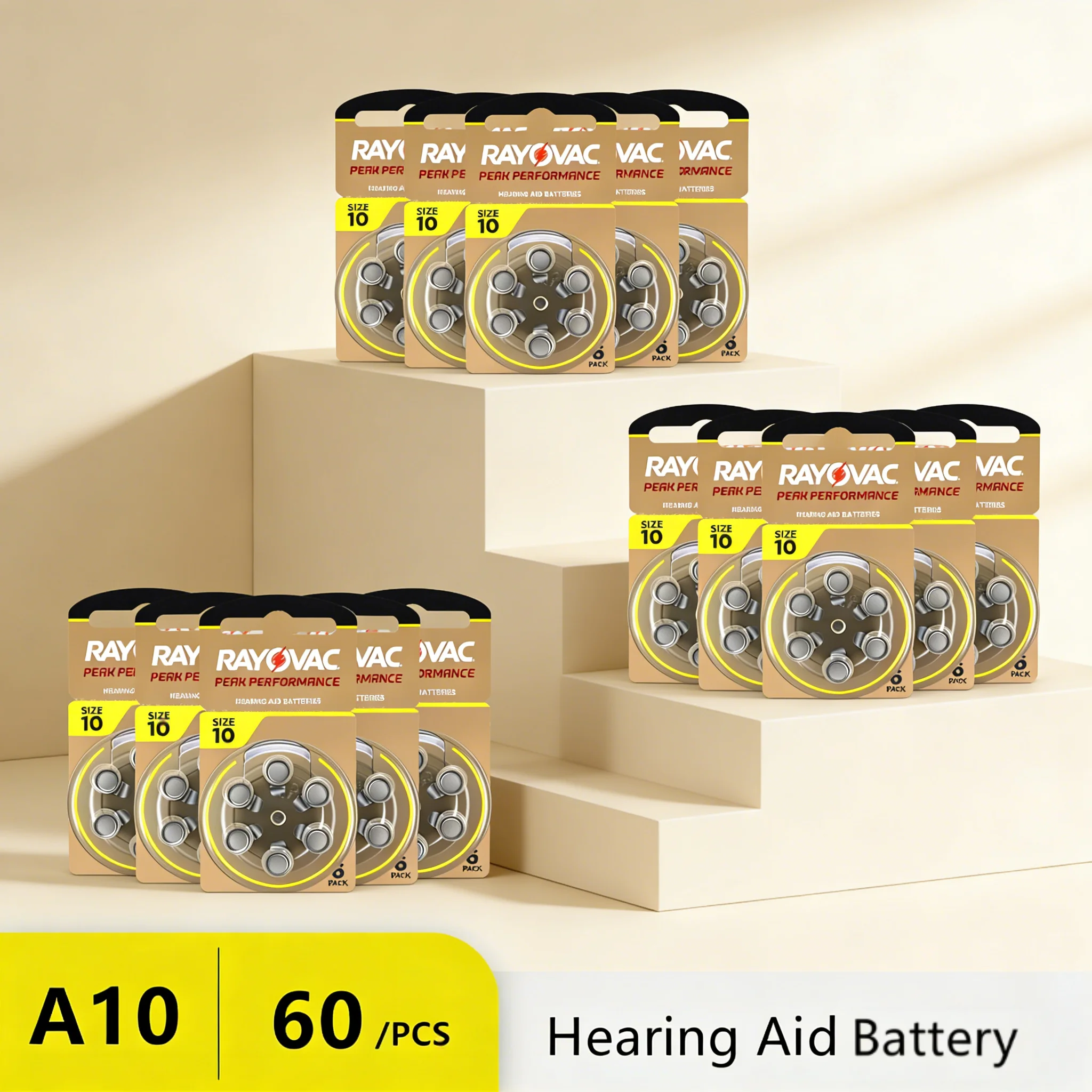 

Батарейки для слуховых аппаратов RAYOVAC EXTRA Zinc Air, 60 шт., высокая производительность, A10 10A 10 PR70, батарейки для слуховых аппаратов A10.