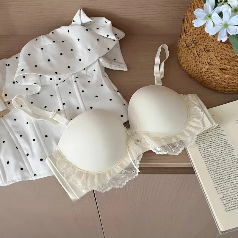 

Кружевной бюстгальтер-получашка с бантом, без косточек, пуш-ап, для небольшой груди, с эффектом сбора и поддержки, предотвращающий провисание, сексуальный, соблазнительный, элегантный, размеры 32-38 S-XL, хит продаж