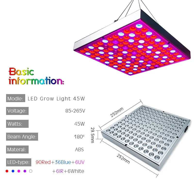 1/2pcs 25w 45w LED Grow Panel Licht Voll spektrum 110V 220V Pflanzen wachsen Licht Phytolamp Birne für Zimmer pflanzen Blumen sämling