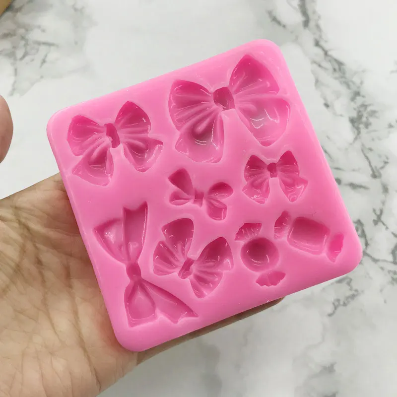 Cute Cartoon Bow Knot Silicone Molds - Resin Art, Fondant, Cake Decoration, Pastry, Kitchen Baking Accessories, and Tools Set