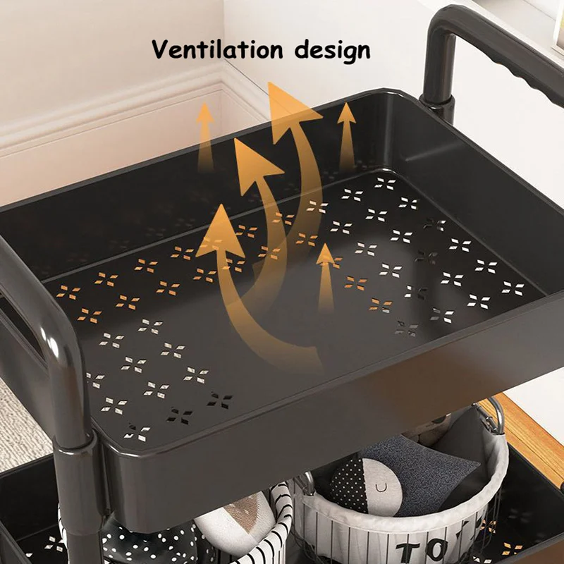 Rack de armazenamento de carrinho removível multicamadas! Estante de cozinha criativa para vitrine móvel de sala de estar