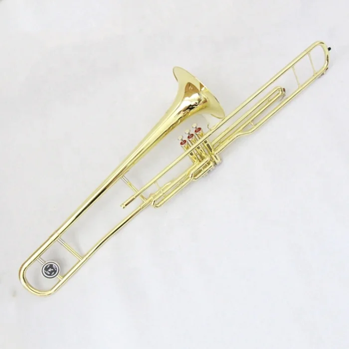 

Chinese Trombone Instrument For Sale Gold Lacquered Piston Trombone