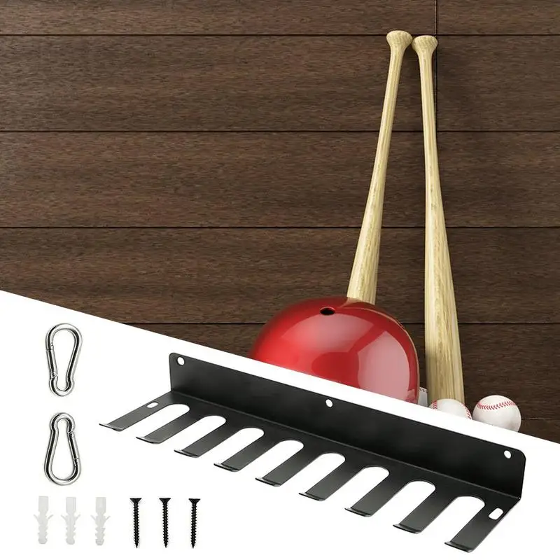 Baseball Bat Rack Vertical Tennis Baseball Bat Wall Mount Sturdy Hanger Racks Storage Display Holder For Garage Gym Lounge