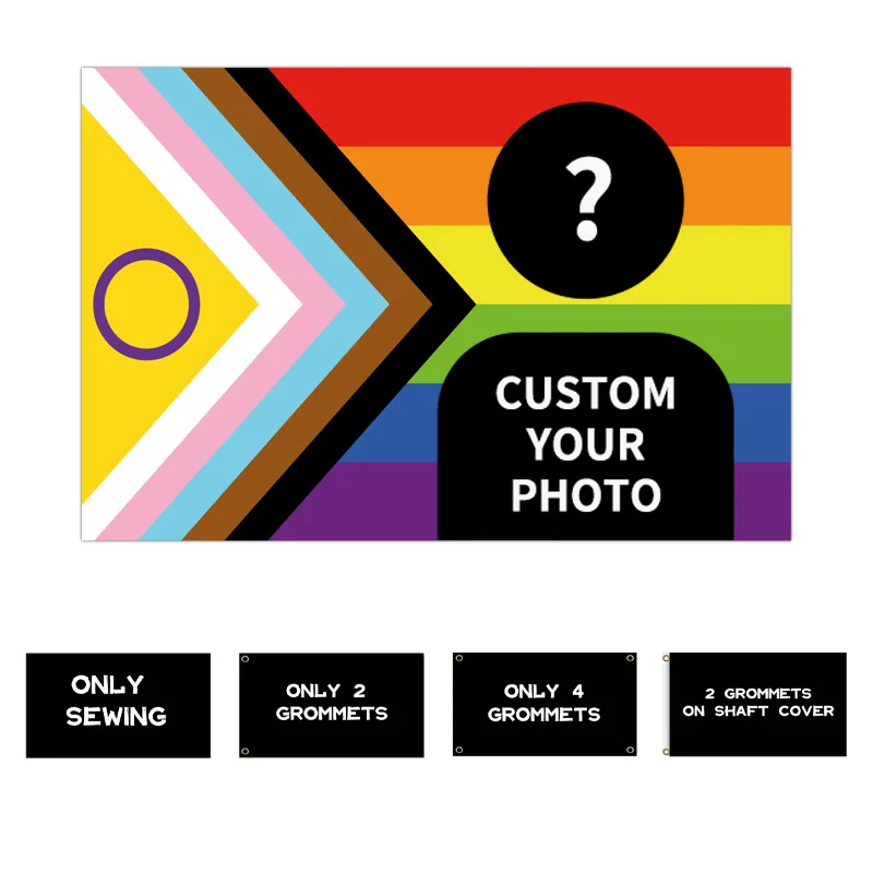 1pc Custom Rainbow Pride Flag Banner & Tapestry, for Indoor Outdoor Home Decor As Gift, New Progress Pride Flag with Your Image