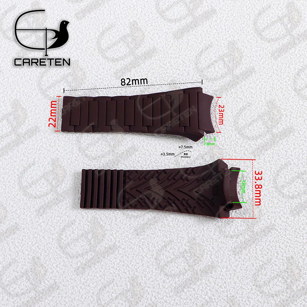 For Porsche Design P6620 Series Watchband Men's Women's Watch accessories Waterproof Silicone Sports Bracelet Rubber strap