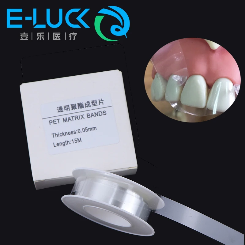 1Roll Dental Polyester Mataix Bands 0.05/0.1MM Transparent Contoured Matrices PTFE Raw Material Belt