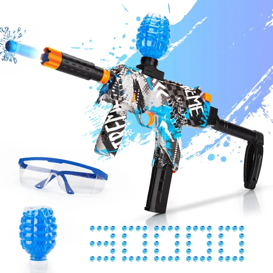 High-Speed Gelfire Blaster Electric Gel Ball Blaster 30000 Gel Rounds Eyewear Splatter Ball Toys Outdoor Shooting Game Gift Age