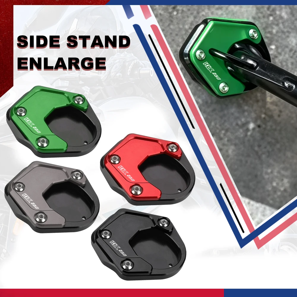 CNC Side Stand Enlarge Extension Kickstand Foot Pad Support For Kawasaki Versys650 Ninja 400 Z400 ZH2 KLX125 KLX230 Motorcycle